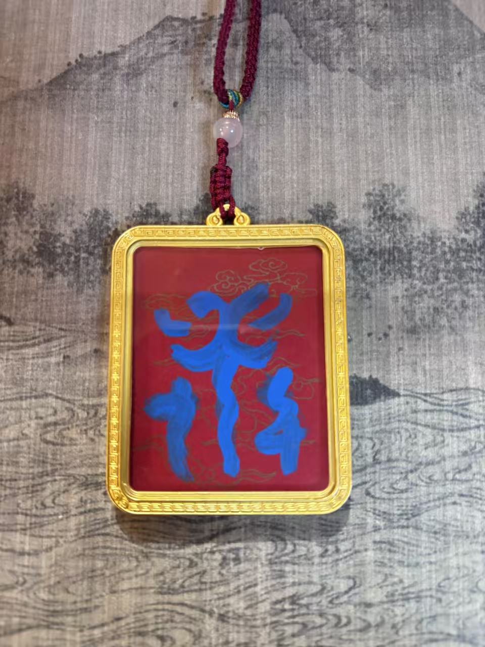 钛钢吊坠 波姐一对一手绘（带圈会说会写，体体和米米）