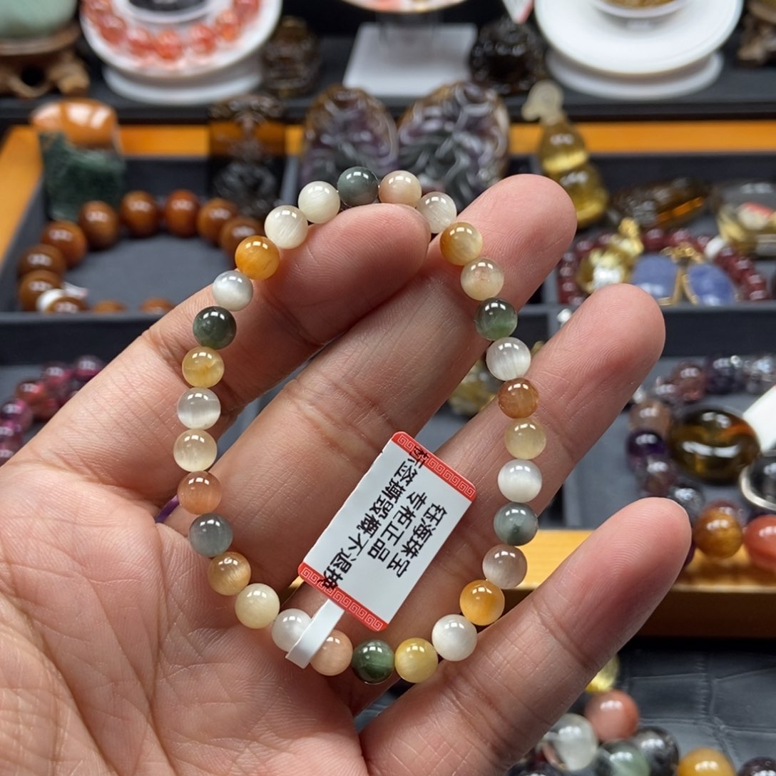 水晶兔毛手链6未镶嵌肉*