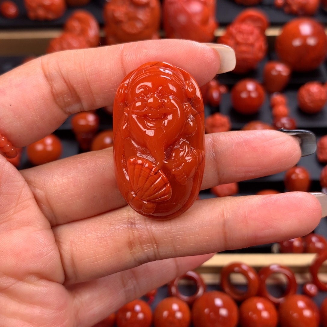 未镶嵌财神吊坠23✖️38mm左右南红玛瑙