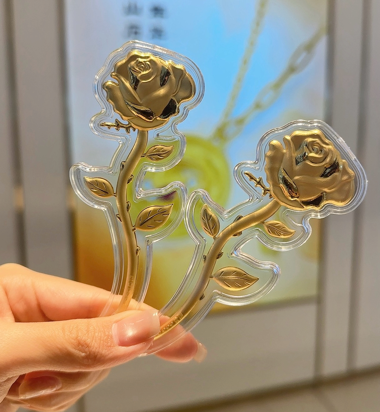 足金999黄金玫瑰花送女友送老婆