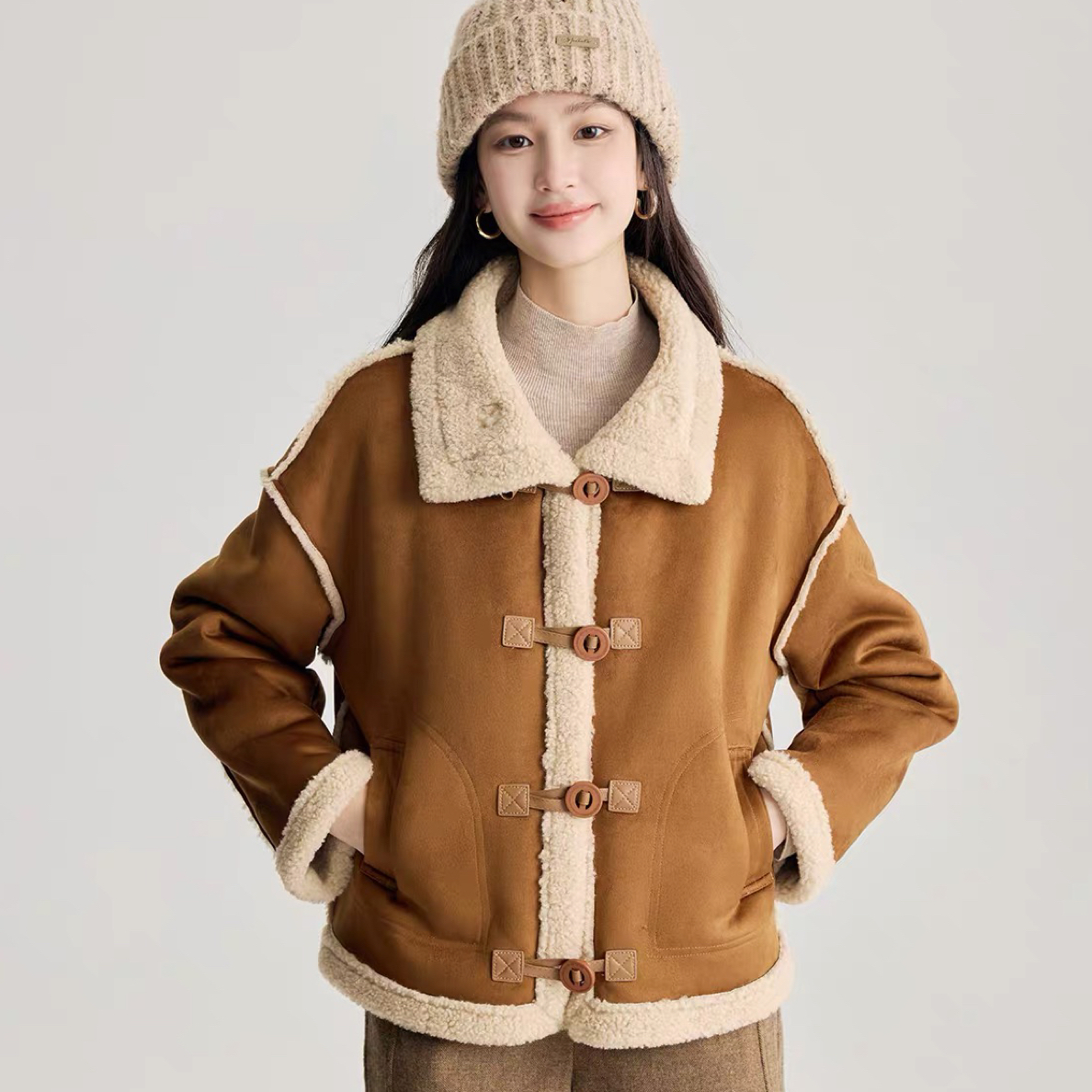 870小个子加厚保暖冬季机车风短外套韩版气质女士