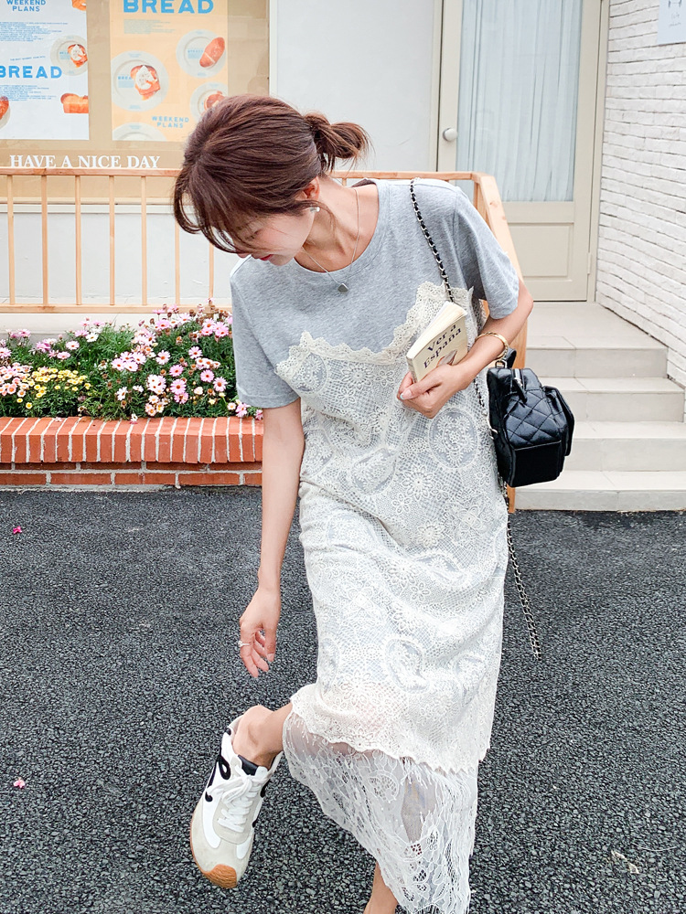 【氛围感蕾丝罩衫连衣裙套装女2025夏季新款度假风气质百搭两件套