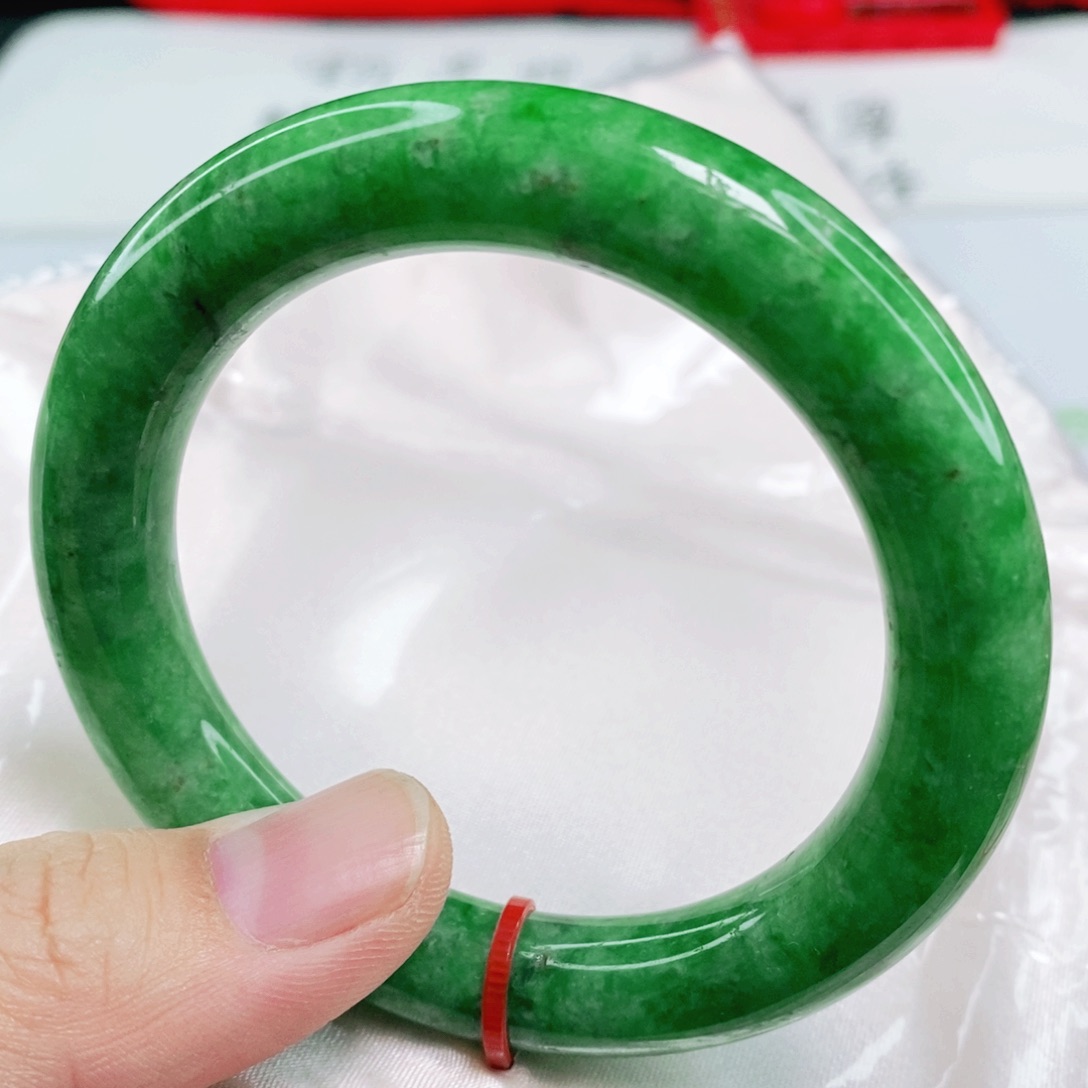 未镶嵌手镯翡翠54圈口圆条