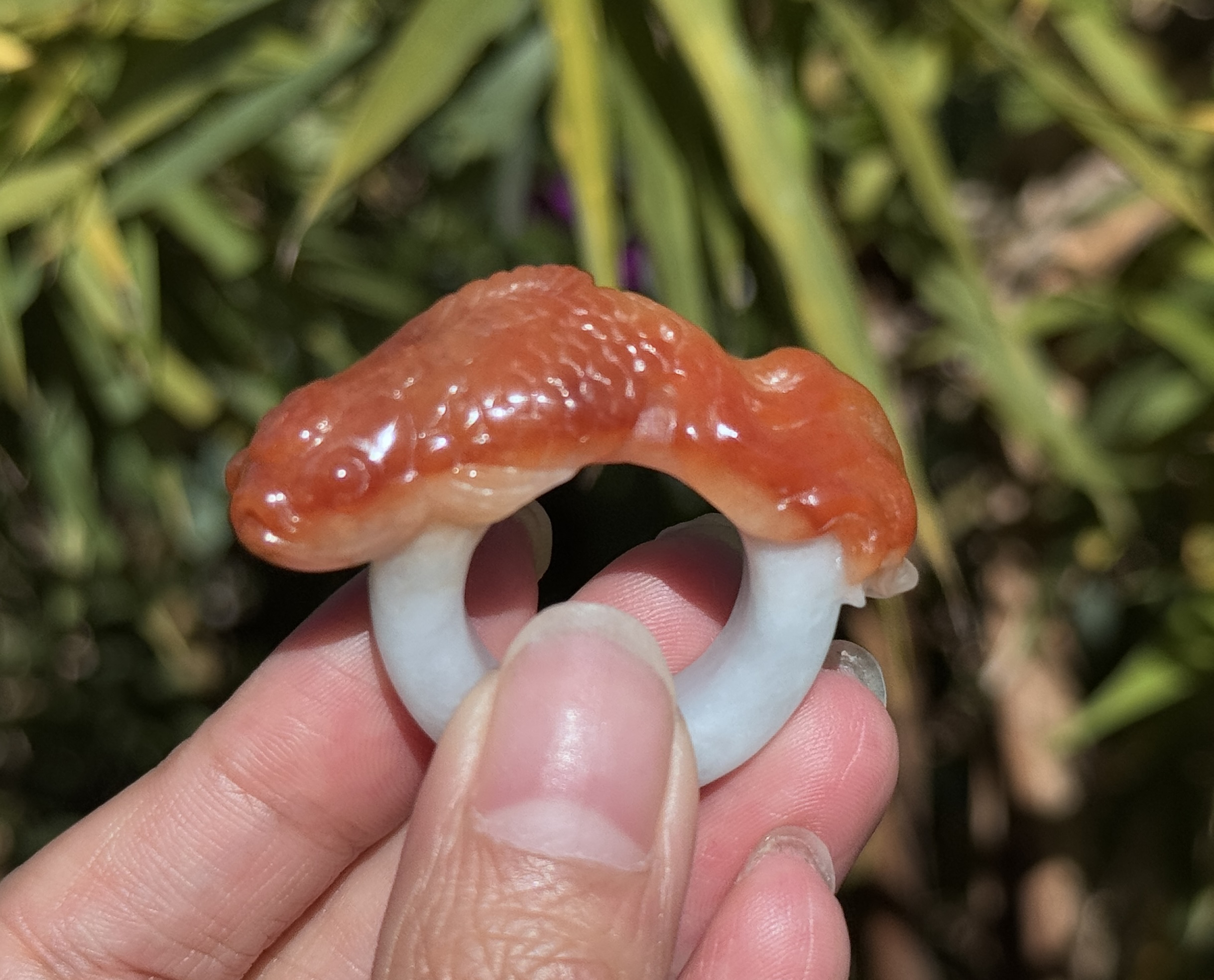 缅甸天然翡翠鱼戒指