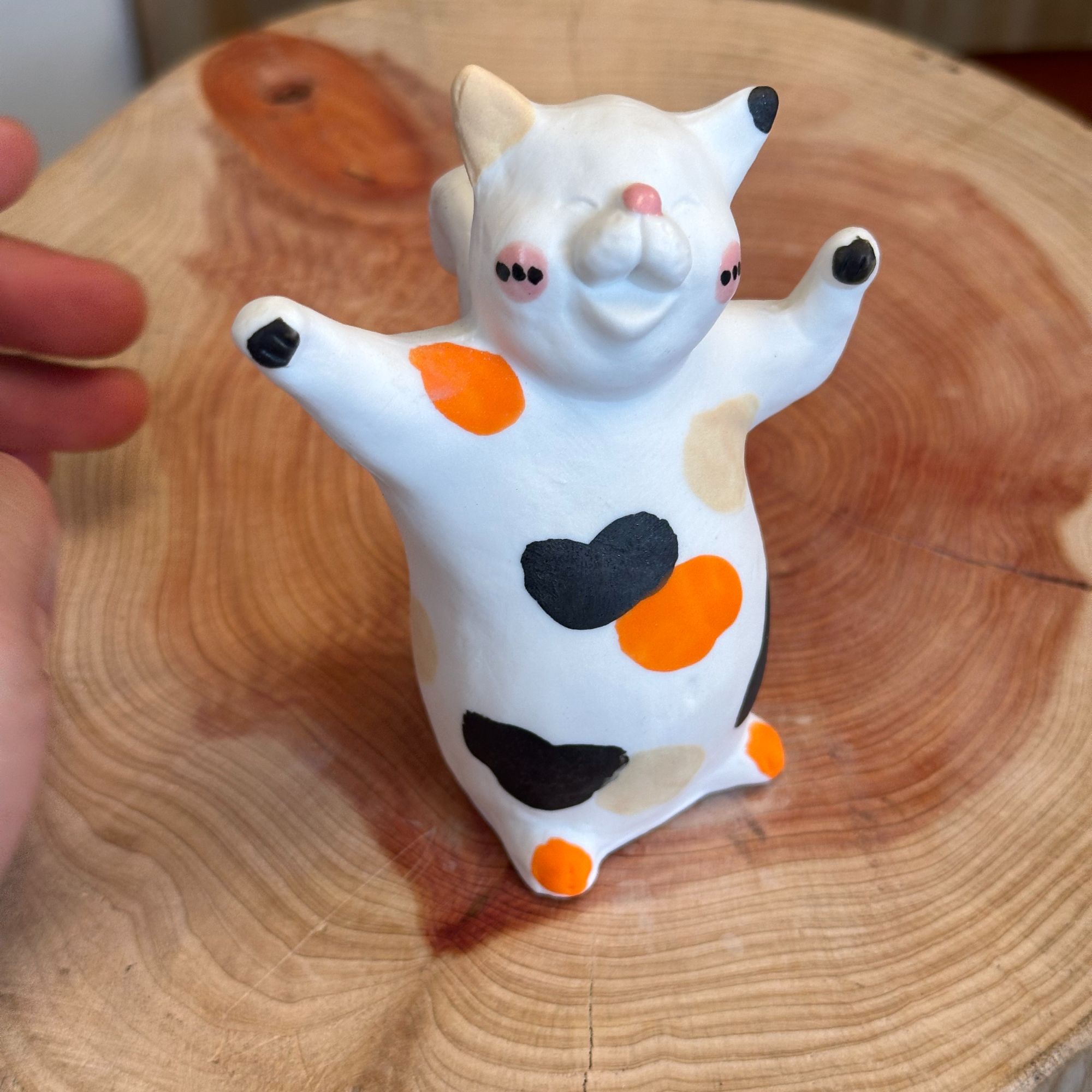 创意陶瓷小猫咪小摆件三花色设计