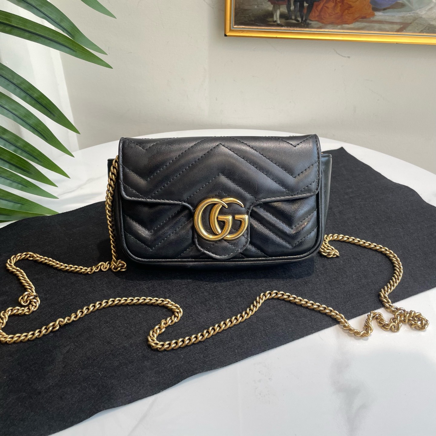 95新 GUCCI/古驰 多宝二奢/04281/新款mini马蒙
