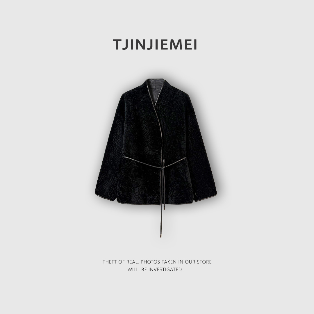 T井姐妹【有钱人】设计感贵气和服领拉贡外套WT2512-F95-2508