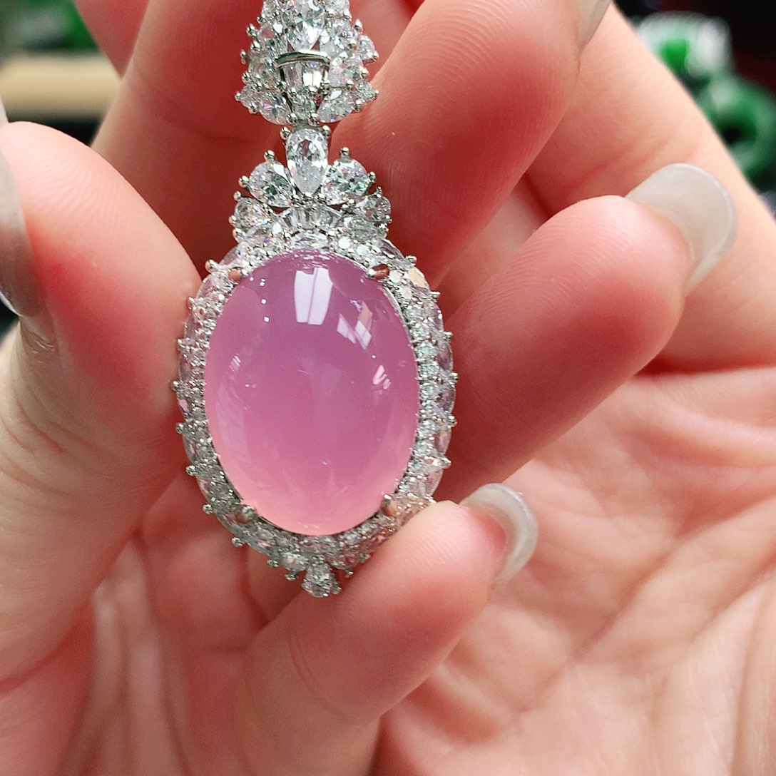 玛瑙/玉髓吊坠银S925镶嵌