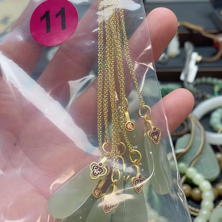 和田玉手链银S925镶嵌