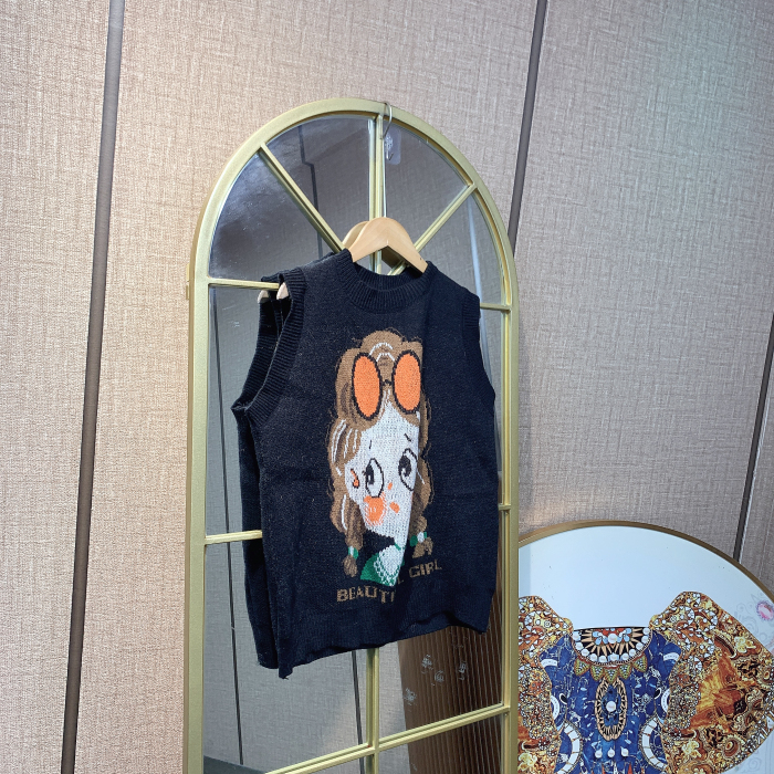 BS249孕妇黑色毛衣背心90-130