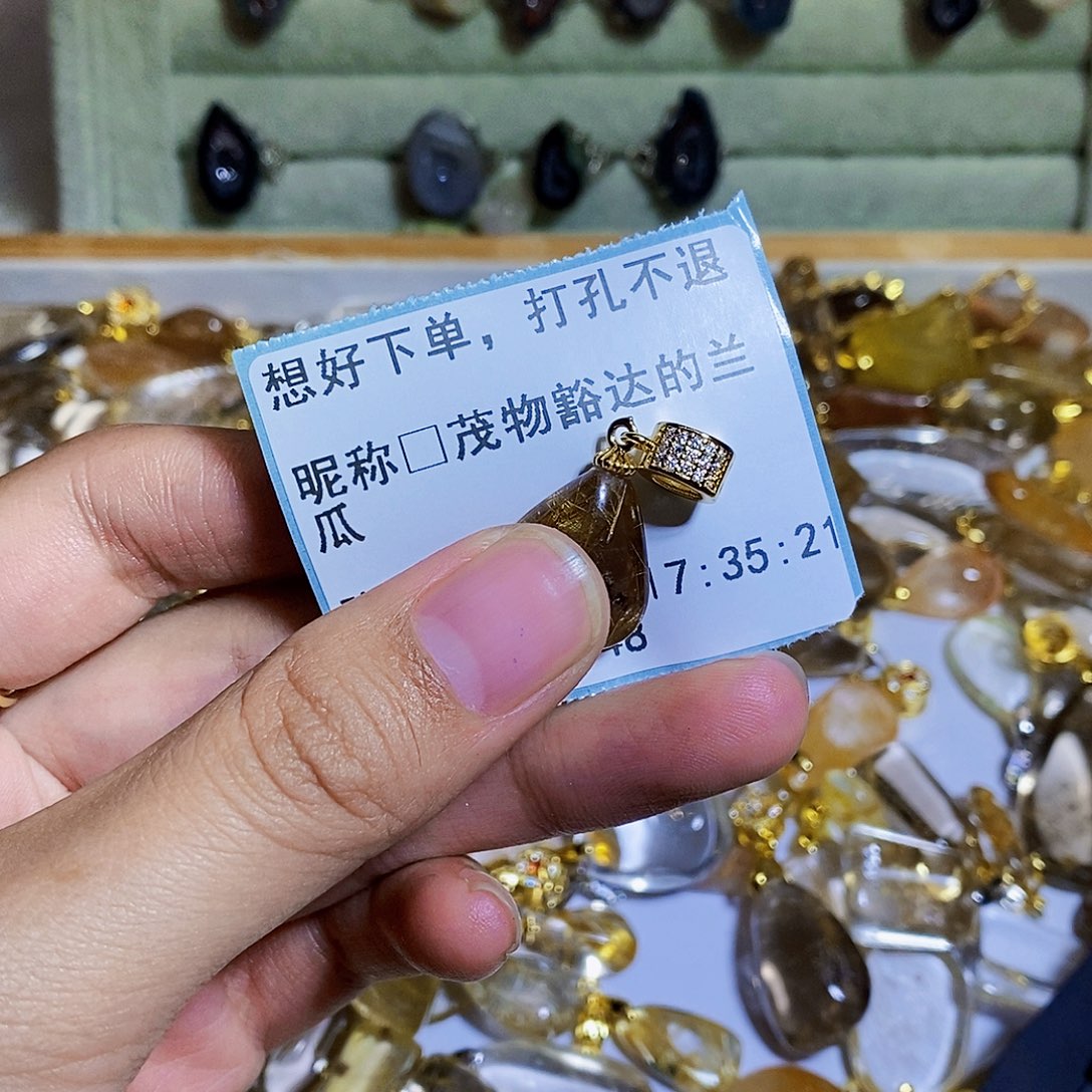 ****瓜烟晶戒指银S925镶嵌