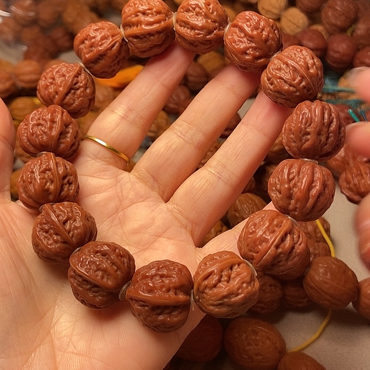 文玩核桃手串火焰纹八棱