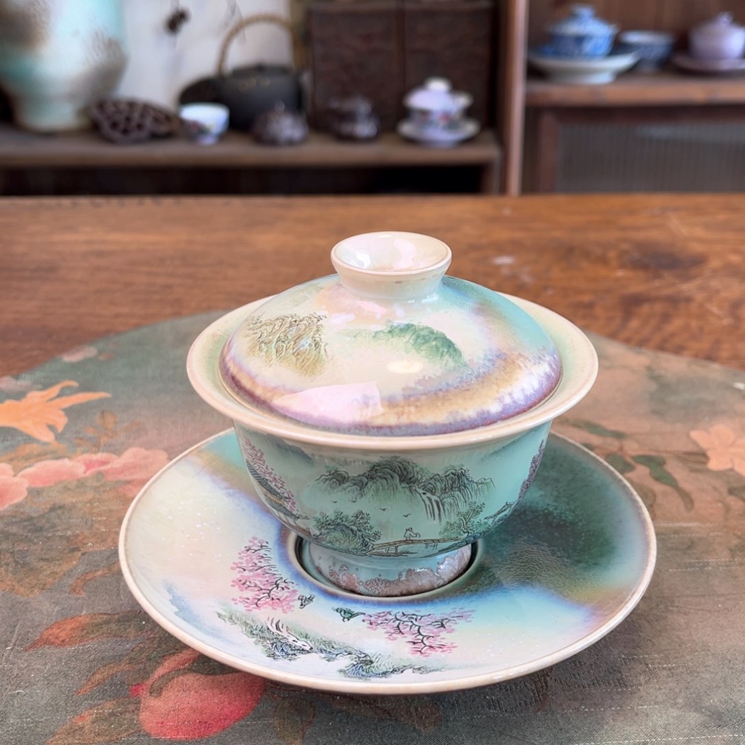 杯柴烧手工手绘陶瓷