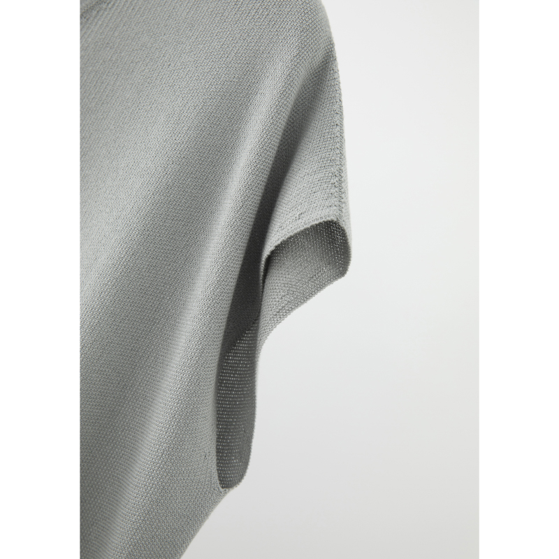 醋酸棉盖肩V领百搭无袖针织衫ZZS4C3006