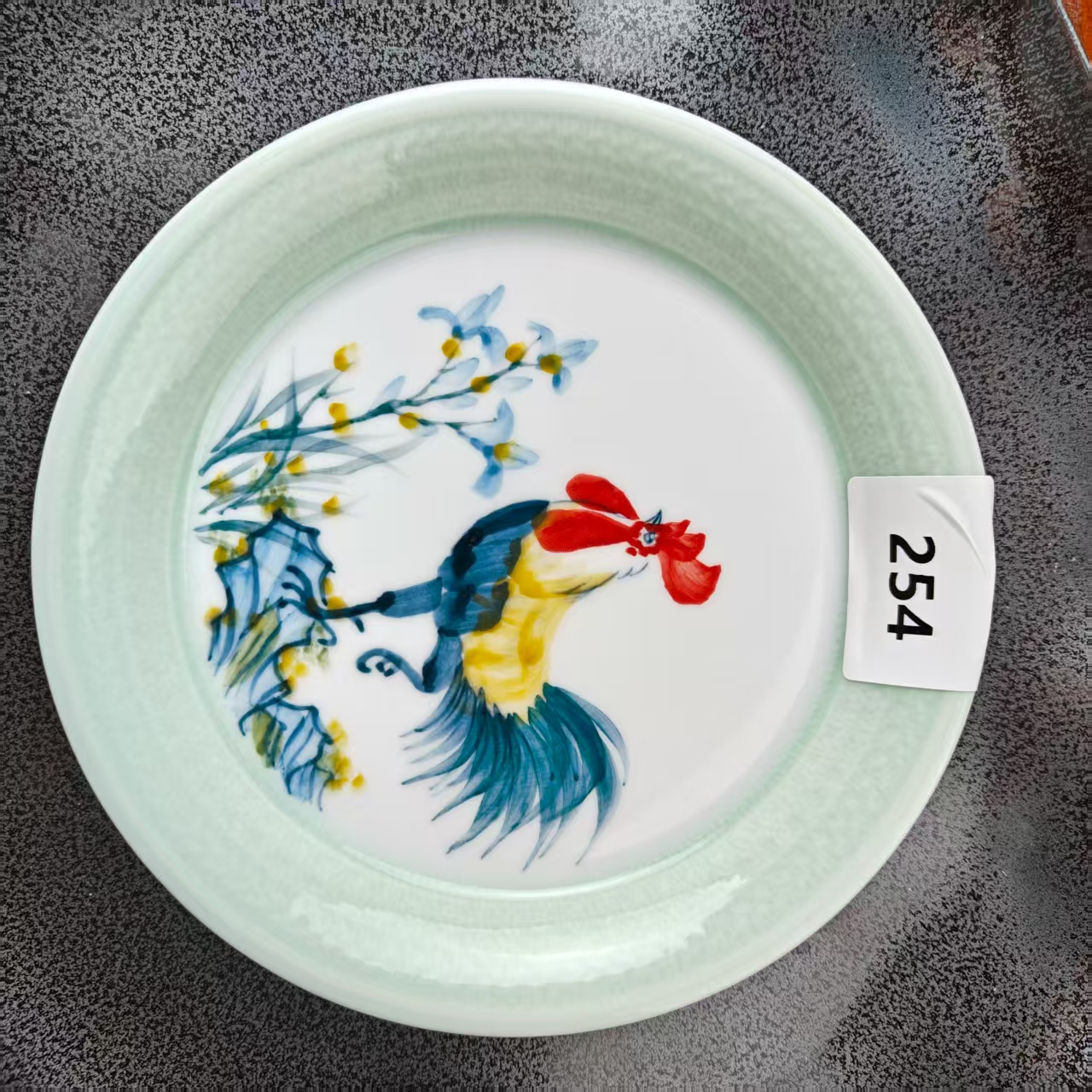 景德镇手绘釉中彩（食品级）小青白盘盘子254