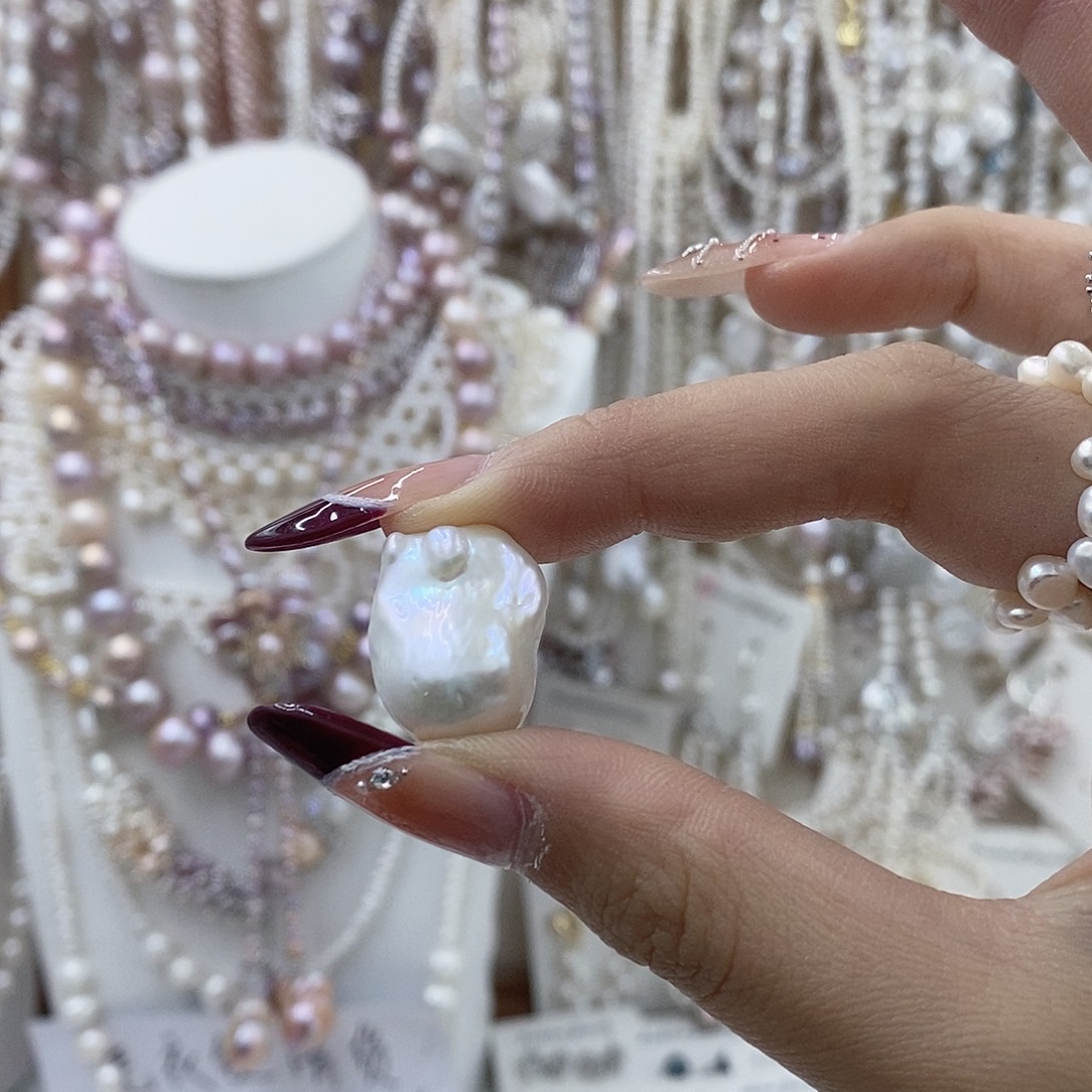 彩***红银S925镶嵌耳饰淡水珍珠