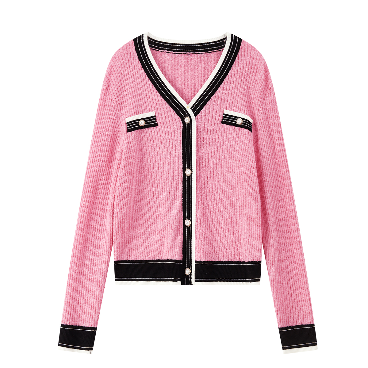 【小铃铛】圈圈纱V领针织衫S7518