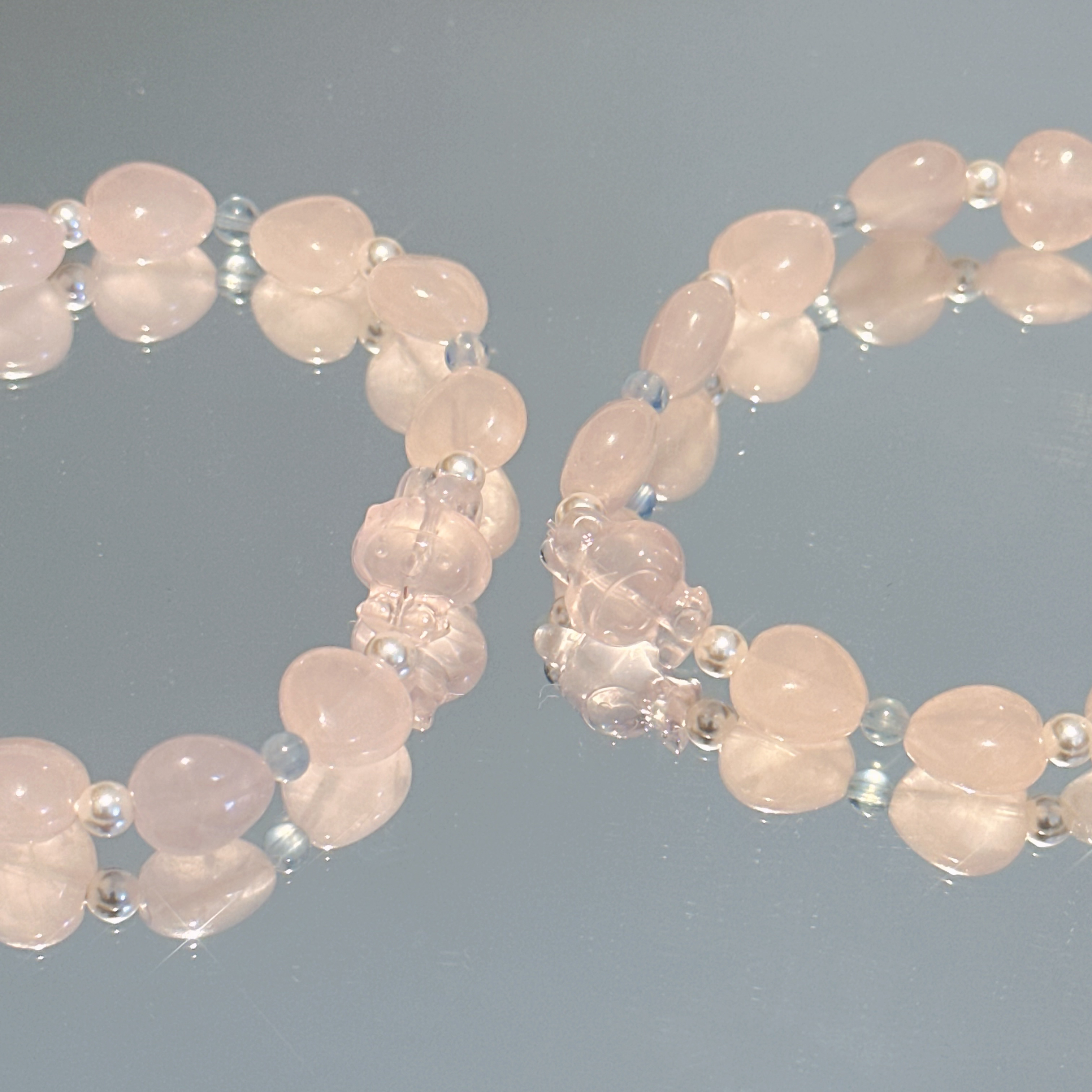 SG2194-［小美乐蒂爱心环］粉水晶海蓝宝卡通手串均有瑕色差多样发