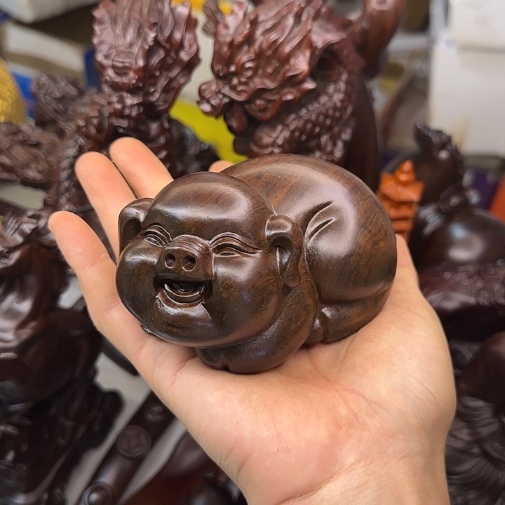 木黑檀木12福气猪一只