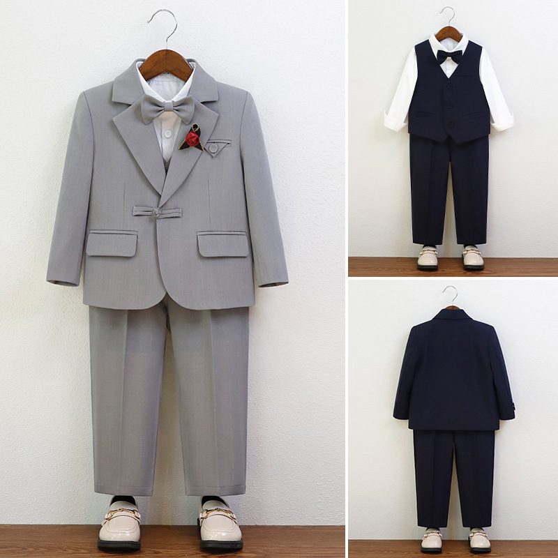 92052男童西装套装春秋新款儿童主持钢琴演出服英伦婚礼花童