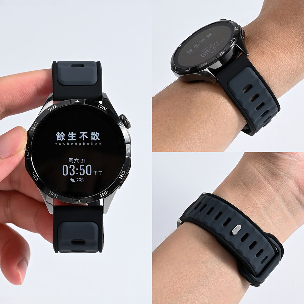 适用华为智能手表表带watch543pro金刚gt6543pro双色运动透气硅胶