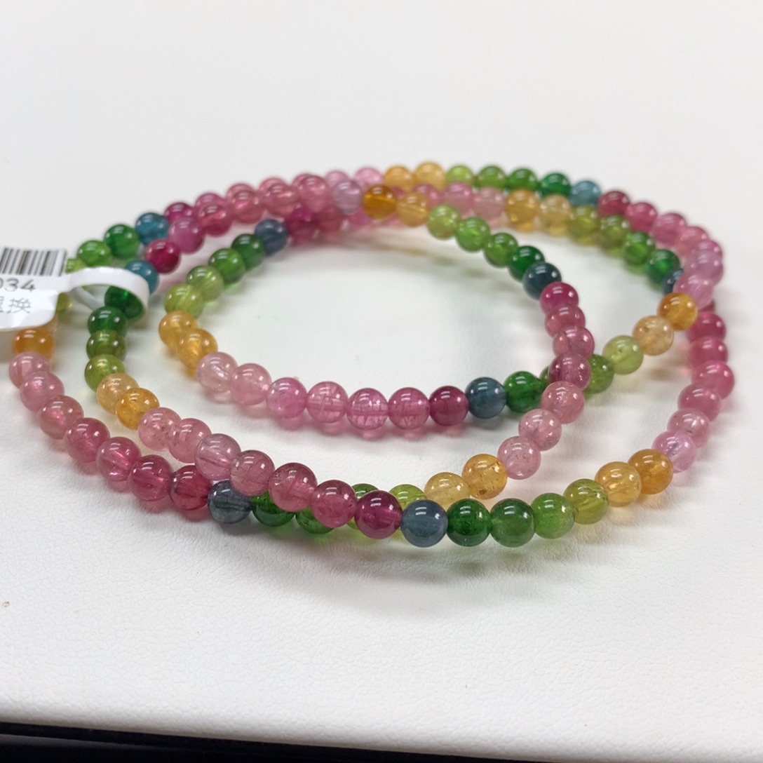 碧玺手链未镶嵌4:5毫米左右