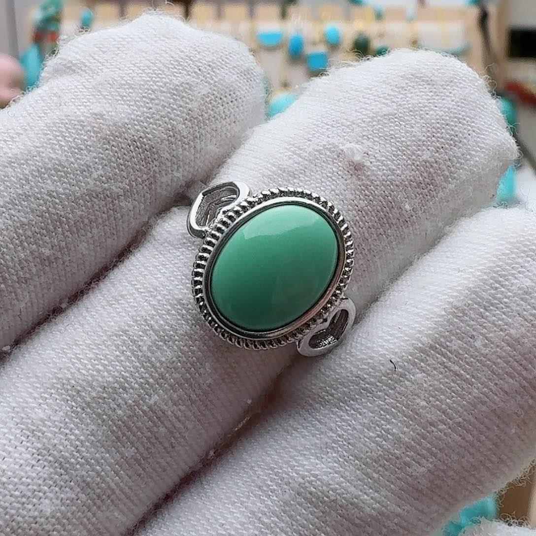绿松石珠宝奇石银S925镶嵌
