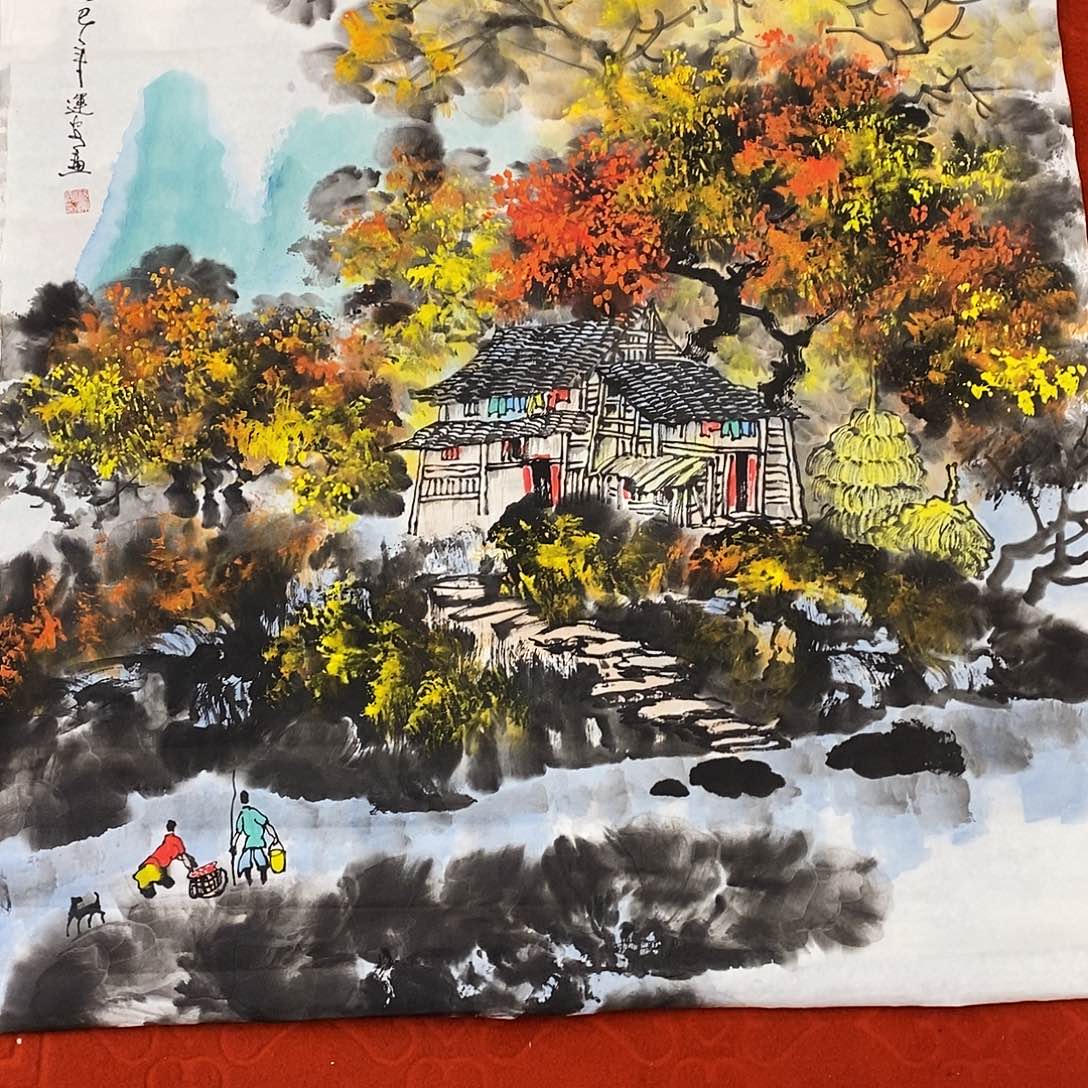 国画在**情红黑蓝两件一起来找个