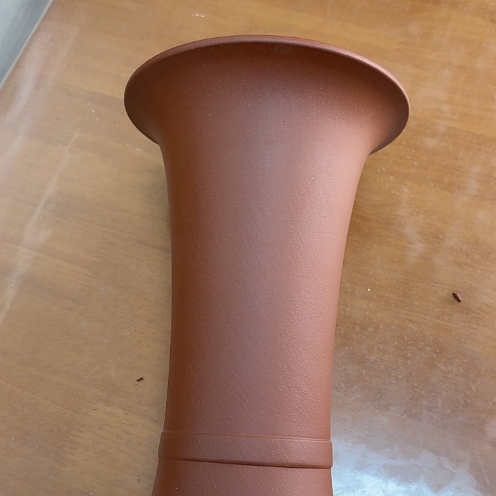 紫砂花盆微瑕美人腰红色