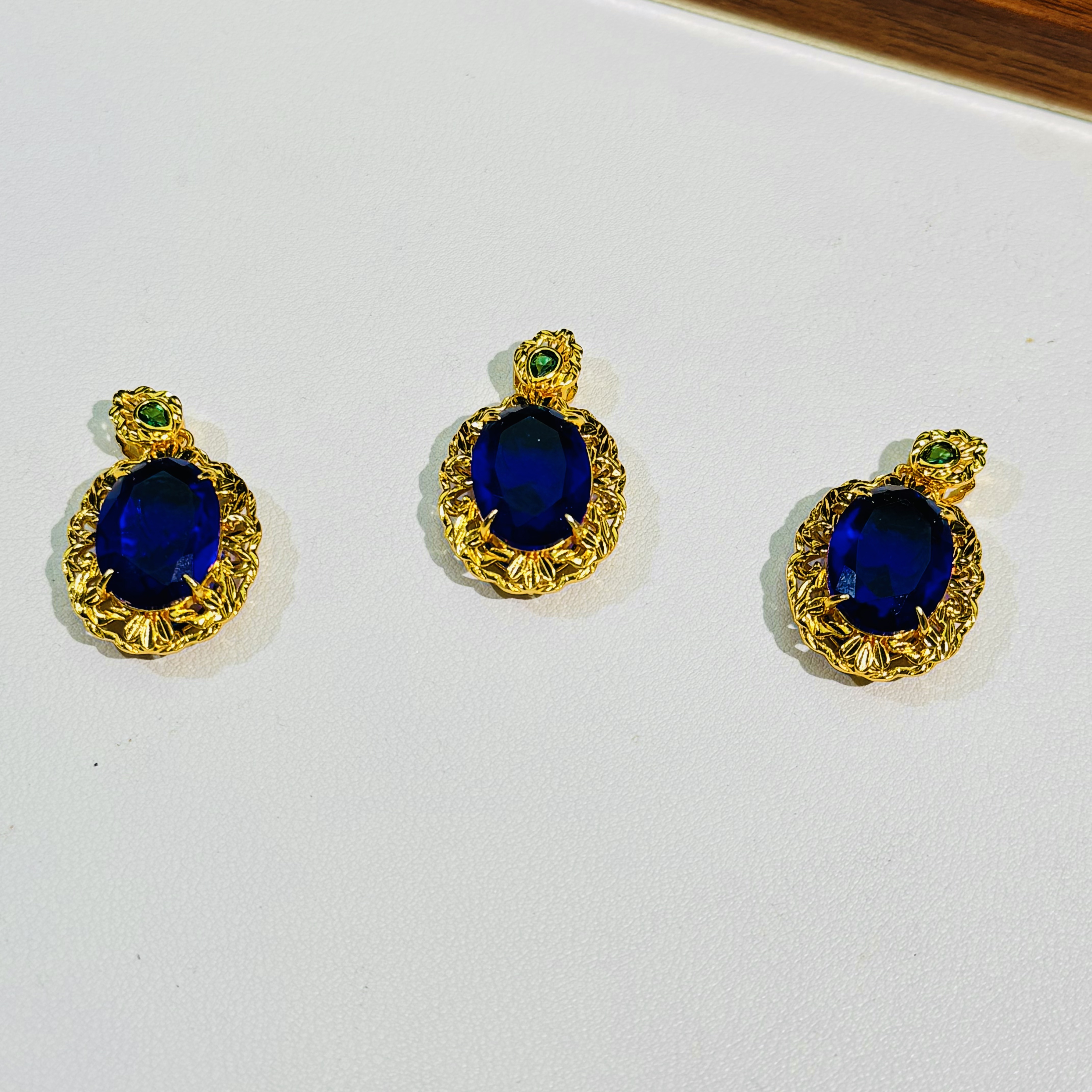 【福满满珠宝】P015-DIY-精美蓝设计款切割蓝裸面吊坠-多样性发其一