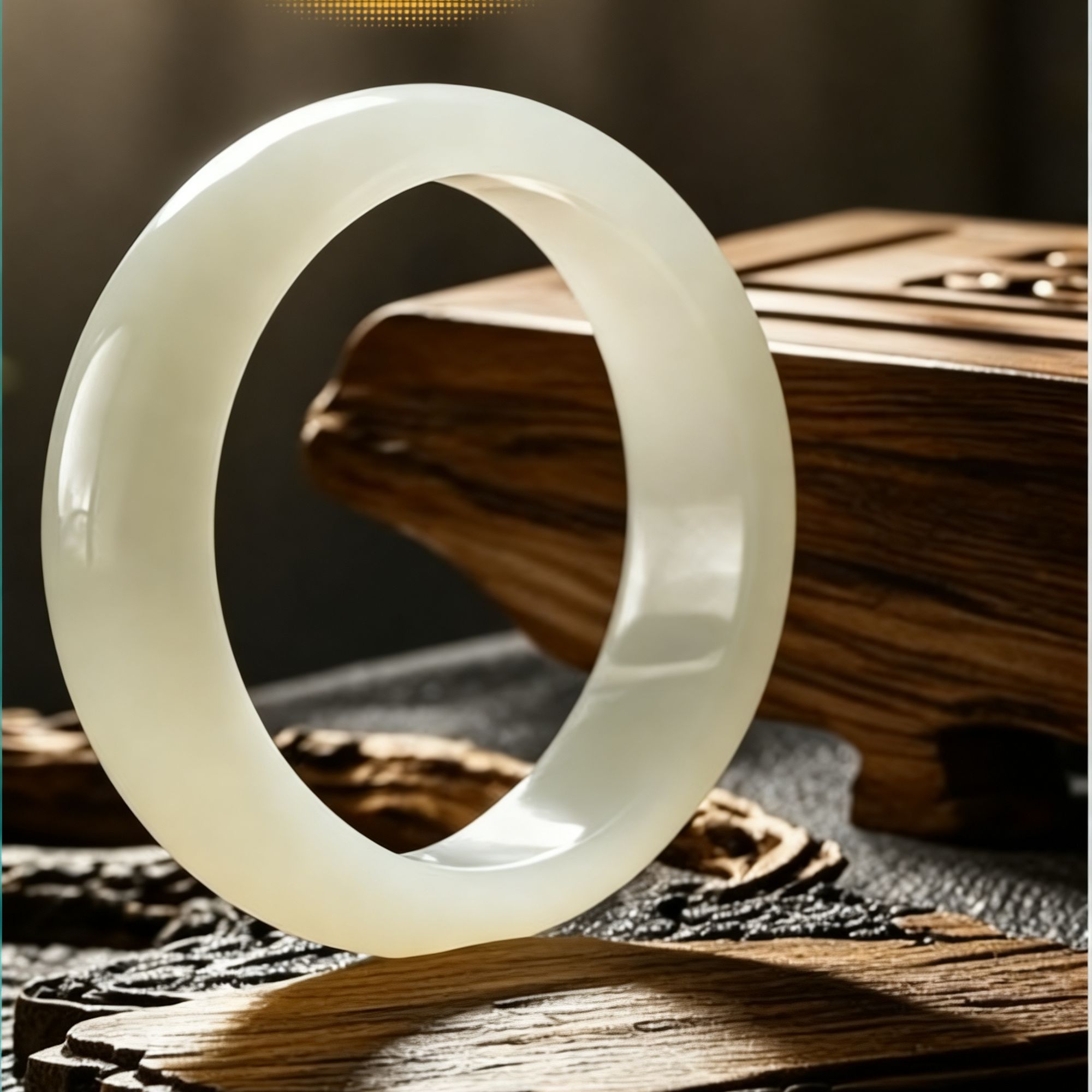 门店爆款新疆料天然和田玉晴水蜂蜜水正圈手镯13 - 14mm