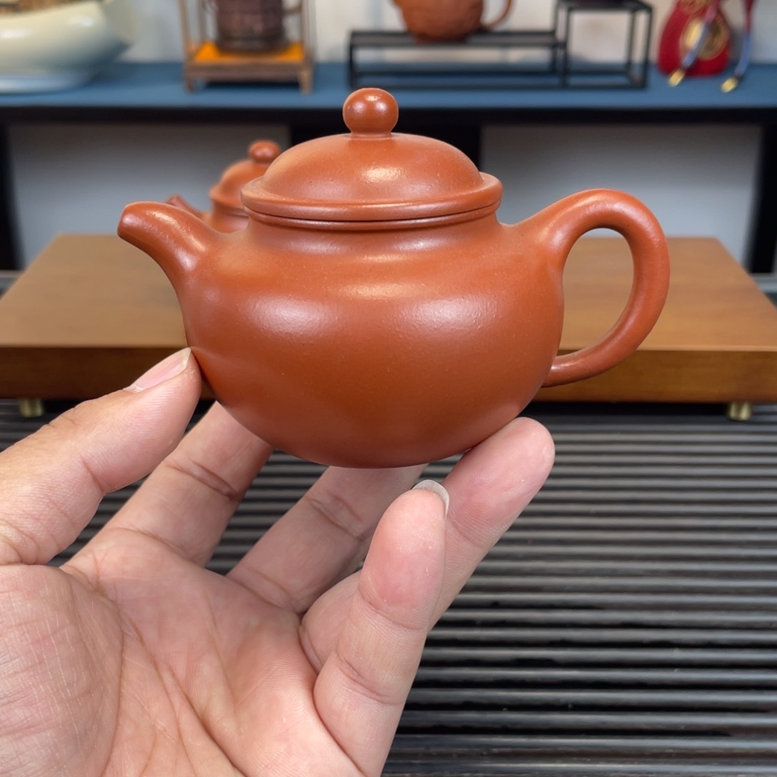 紫砂茶壶小红泥莲子180cc