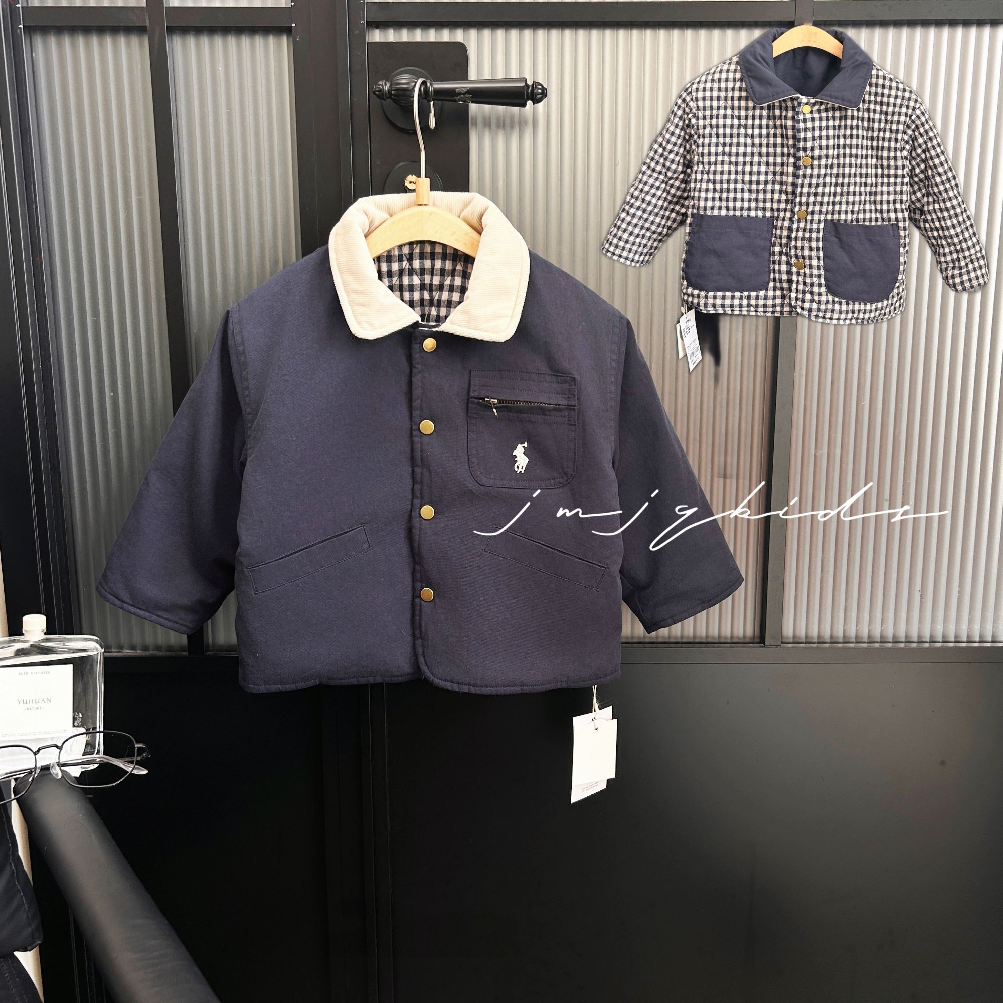 JMJQ冬季上新中小童韩版保暖休闲时尚防寒两面穿棉服外套251231