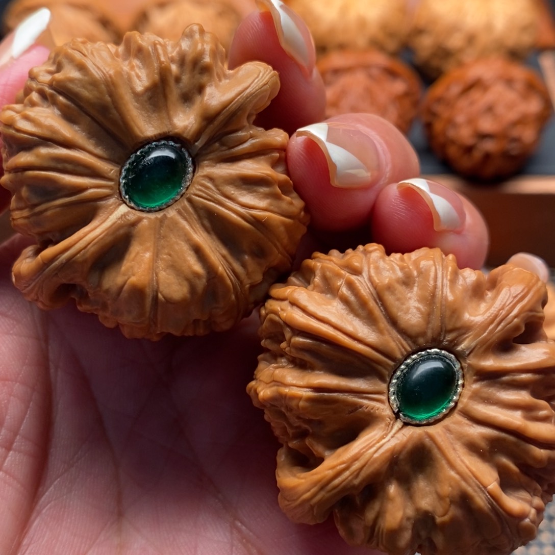 文玩核桃把件44尺白狮子