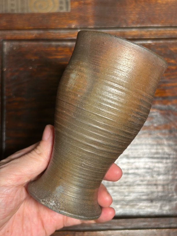 溪仙备前烧杯子口径7cm高12.5cm容量250毫升