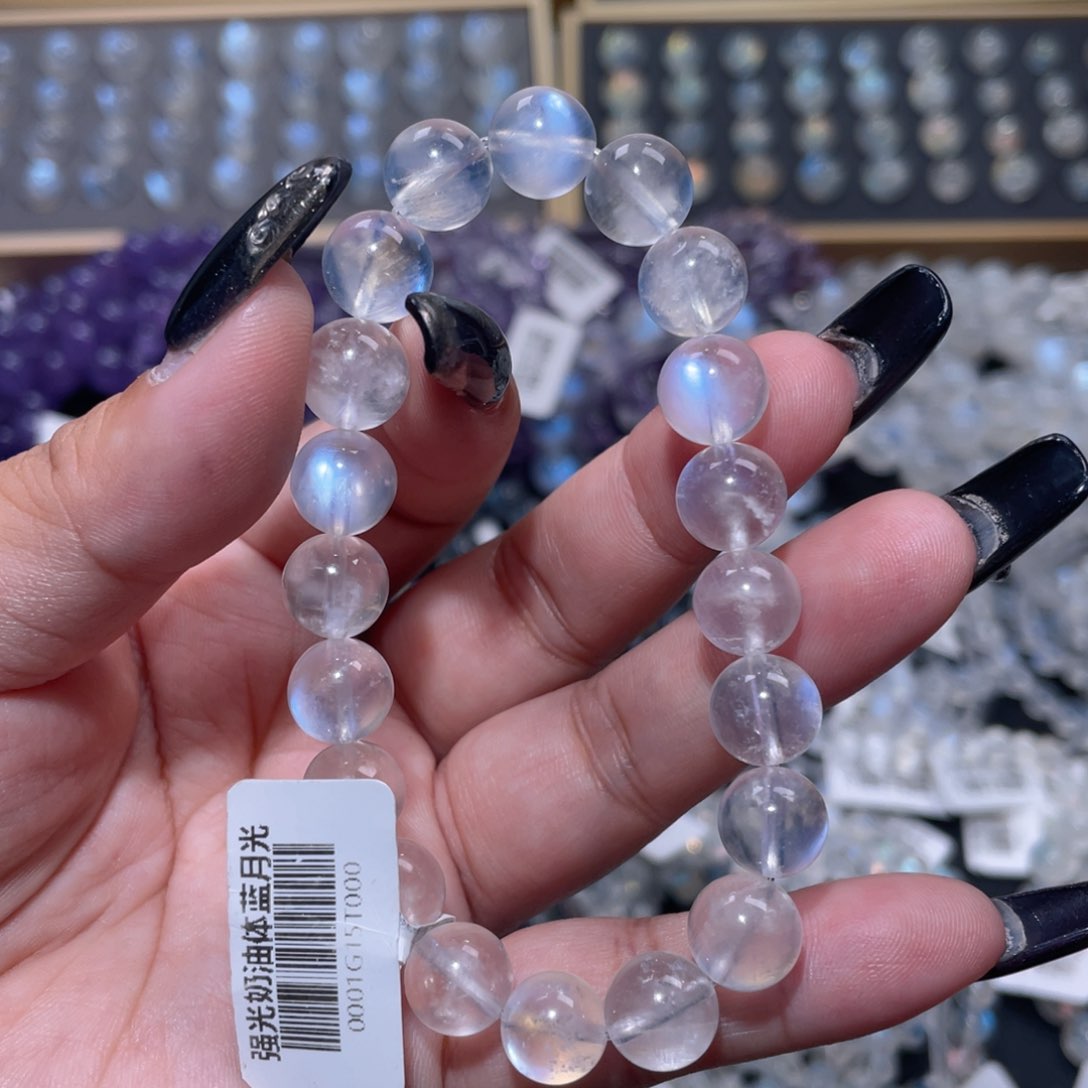 王***啊手链未镶嵌长石蓝月光手链9mm+