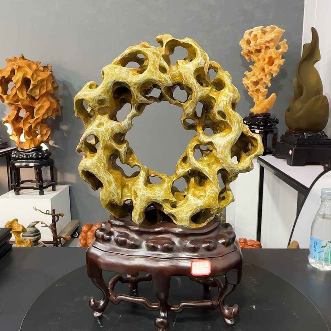 中***化石材太湖石水石摆件