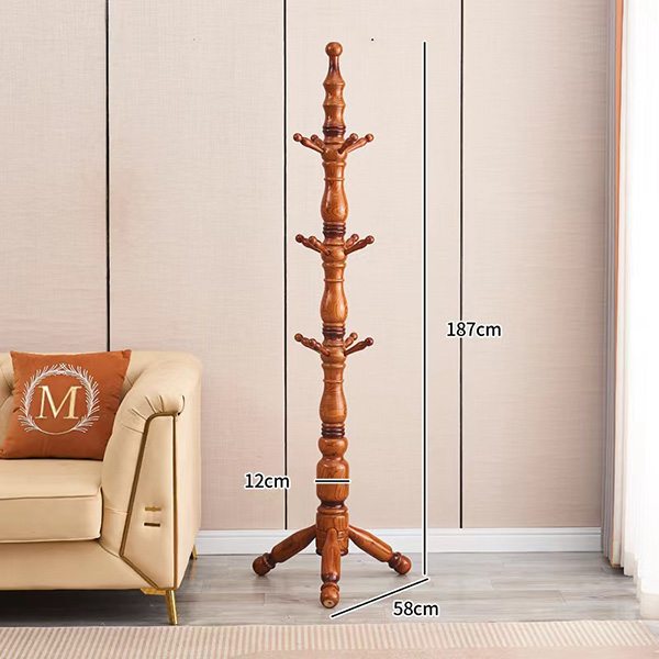 白蜡木别墅豪宅居家卧室客厅轻奢现代落地实木衣帽架置物架