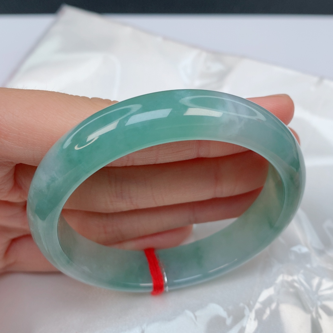 翡翠手镯未镶嵌蒋****52.8正圈