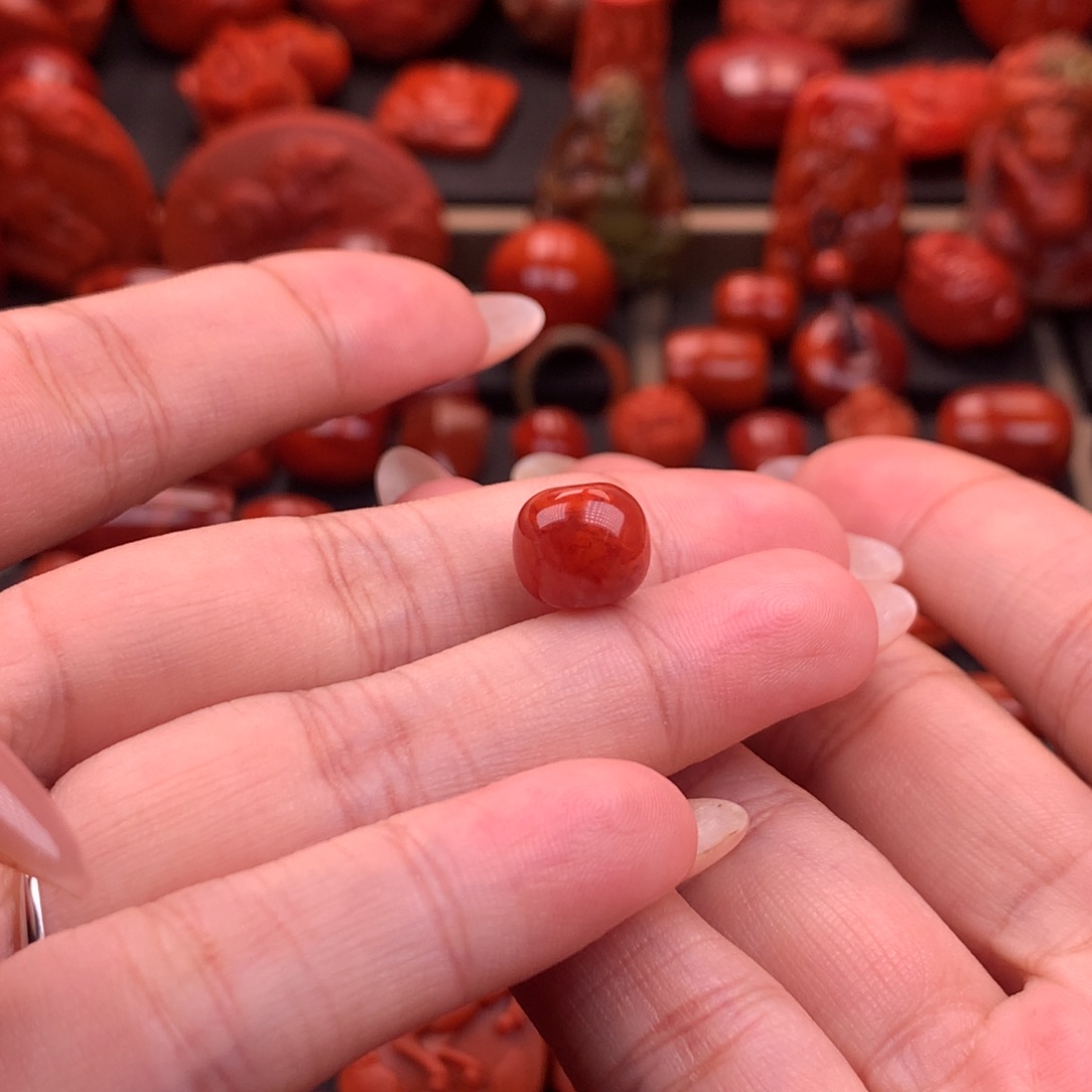 *****南红玛瑙原矿老型单珠10mm未镶嵌