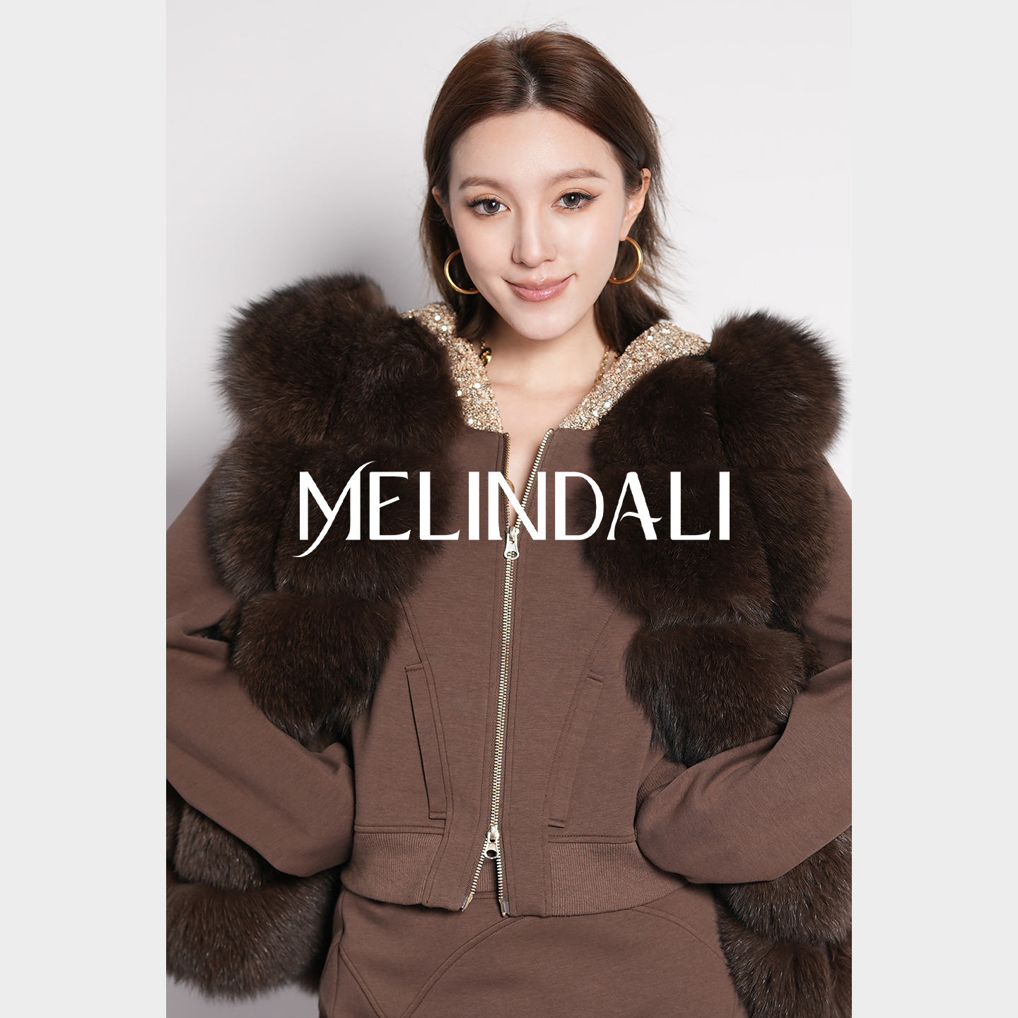 Melinda Li【蓝调咖狐】芬兰蓝狐sagafurs狐狸毛琥珀流光马夹皮草