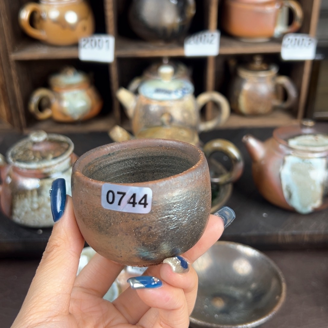 杯柴烧茶器铁胎主人杯