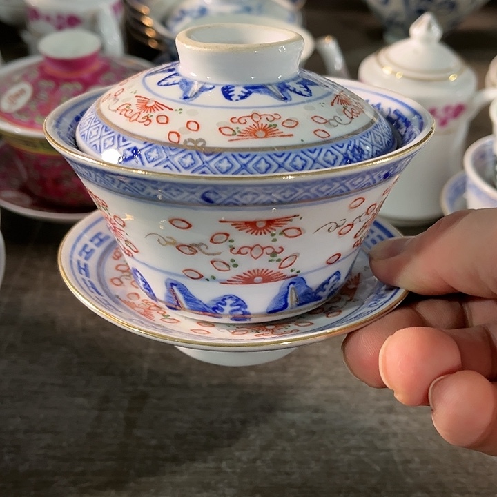 瓷片///////景德镇陶瓷盖碗。