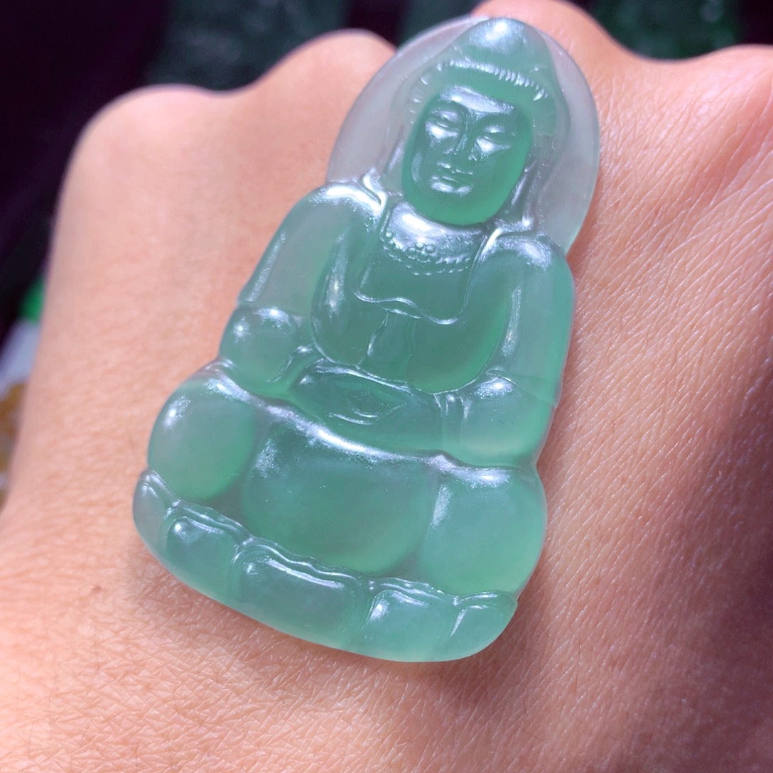 定制翡翠未镶嵌天然翡翠A货毛货挂件