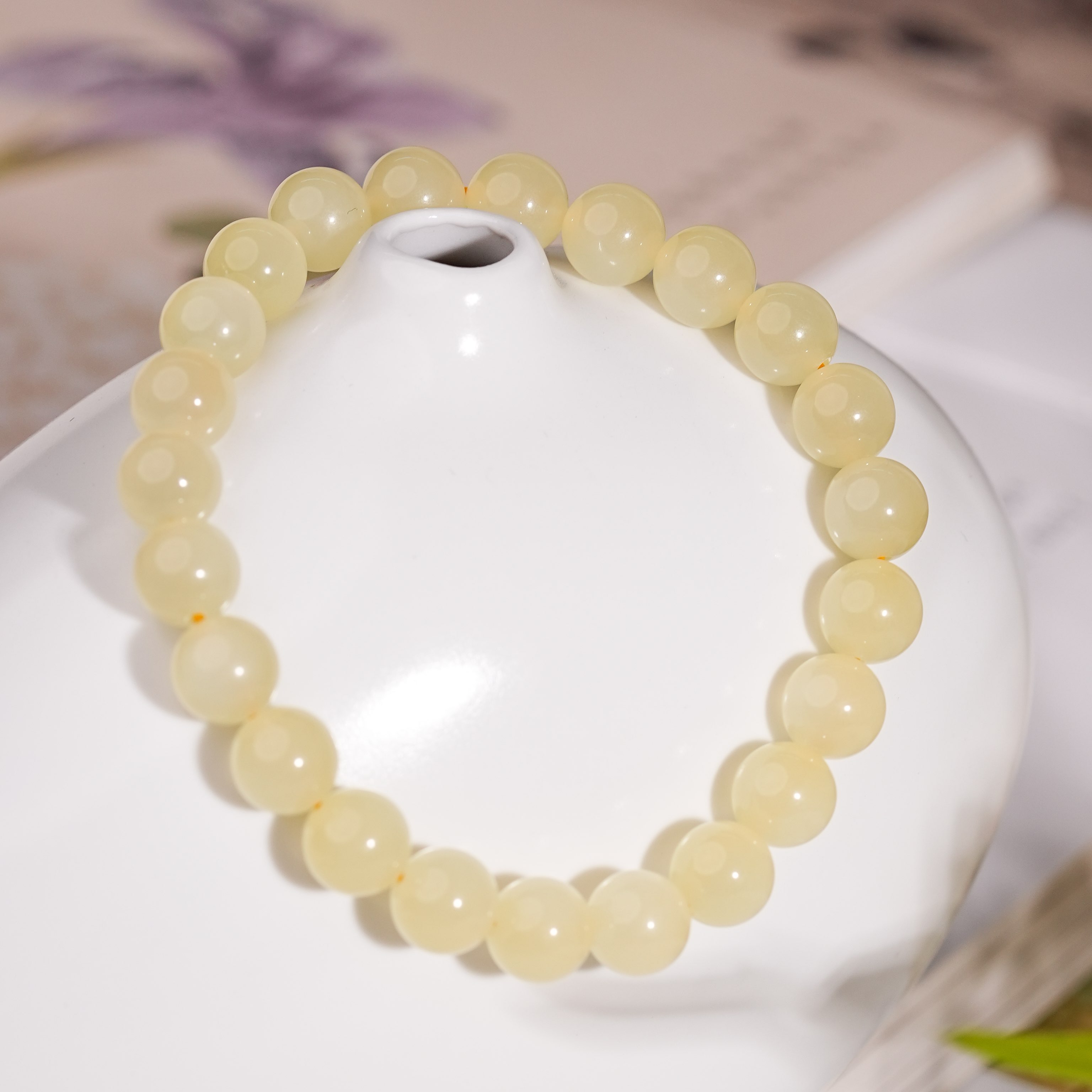 【小涵专属】 和田玉黄口猫眼手串 多样性发其一