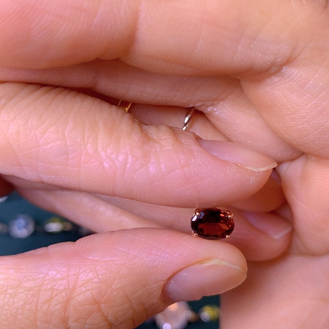 石榴石戒指银S925镶嵌蜡****11圈口不退换