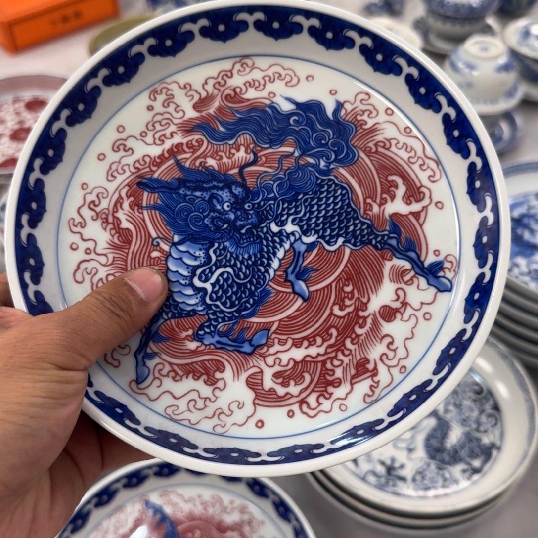 摆件麒麟踏浪大壶承