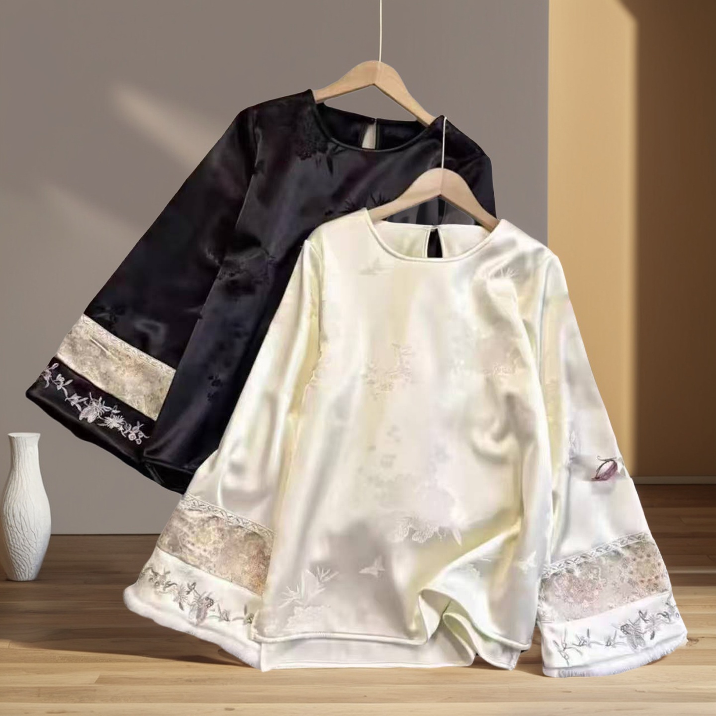 非遗苏绣新中式国风重工刺绣加绒上衣2025新款百搭气质打底衫620