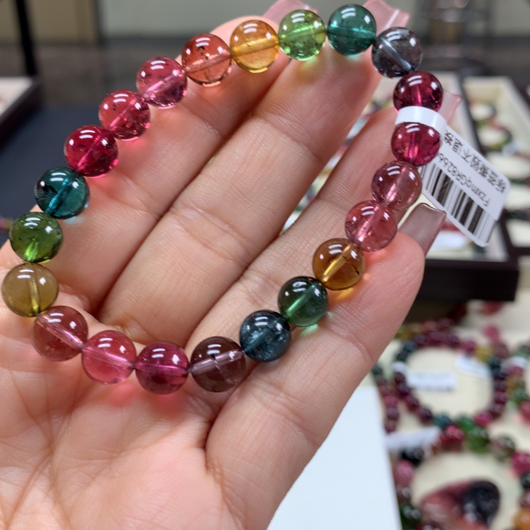 碧玺手链未镶嵌J**e8.9毫米左右