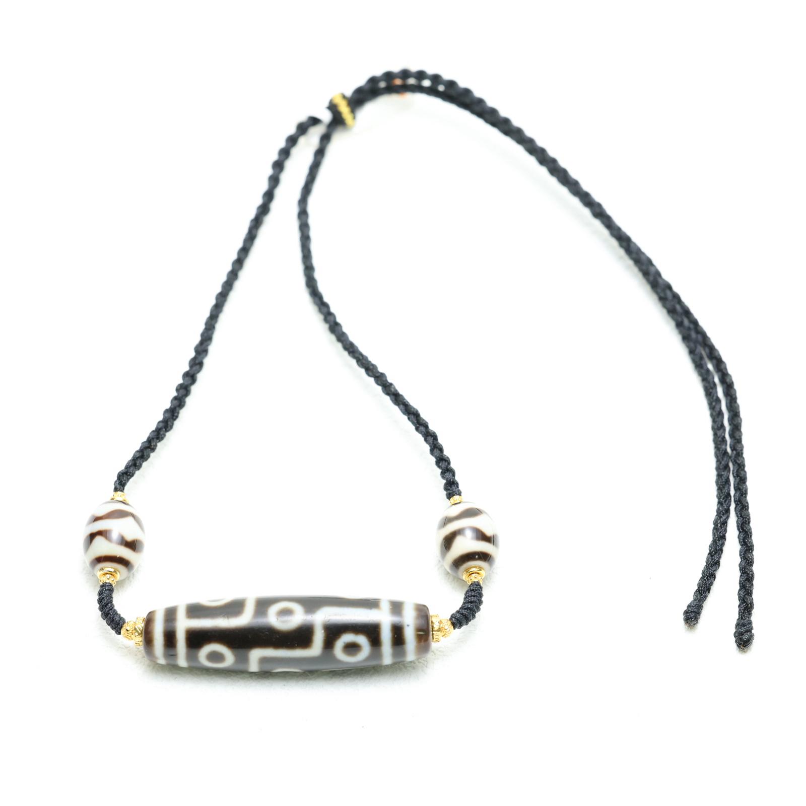 真品黑白九眼天珠 男女同款 尺寸约50*13.5mm左右